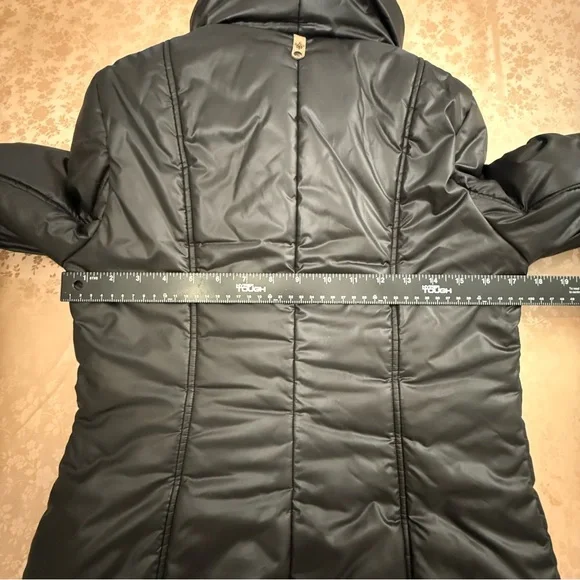 MACKAGE Selma Glossy Black Puffy Zipper Layered Coat Jacket Size Small Petite - Picture 11 of 16